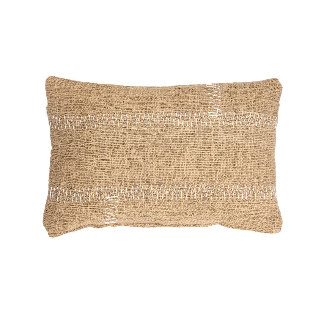 Soraya Cotton Cushion Cover Stitches | Sand |